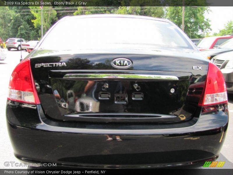 Ebony Black / Gray 2009 Kia Spectra EX Sedan