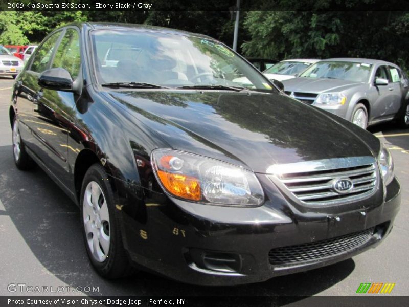 Ebony Black / Gray 2009 Kia Spectra EX Sedan