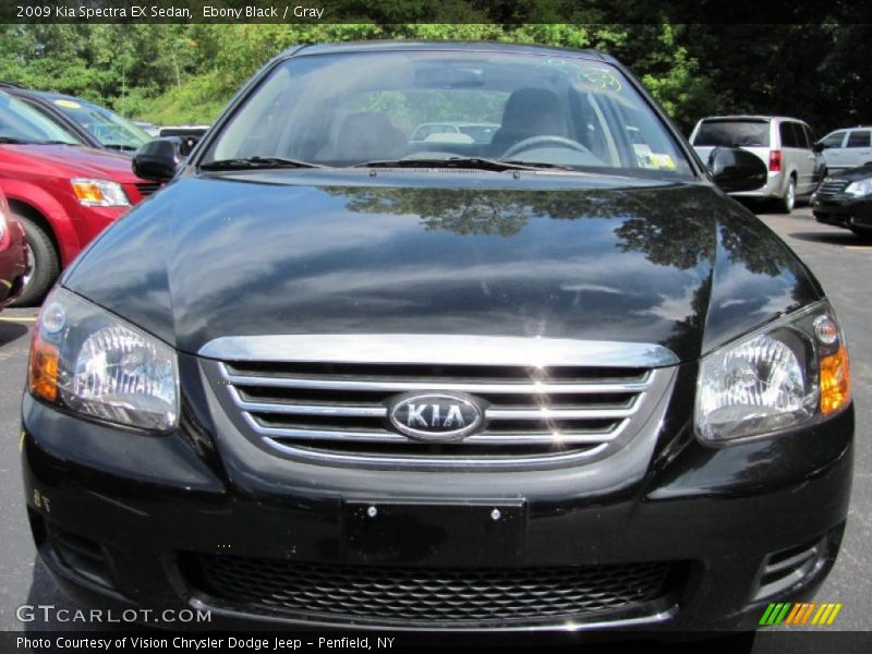 Ebony Black / Gray 2009 Kia Spectra EX Sedan