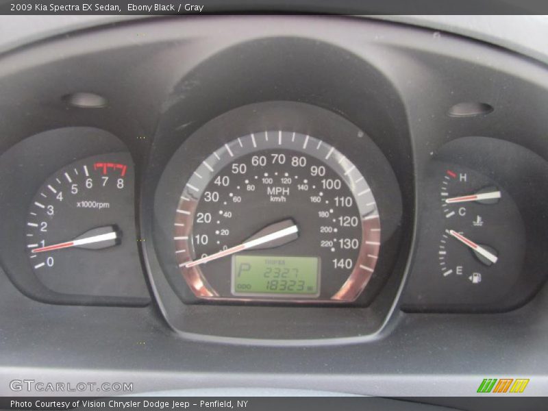 Ebony Black / Gray 2009 Kia Spectra EX Sedan