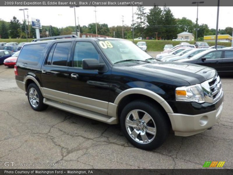 Black / Charcoal Black Leather/Camel 2009 Ford Expedition EL Eddie Bauer 4x4