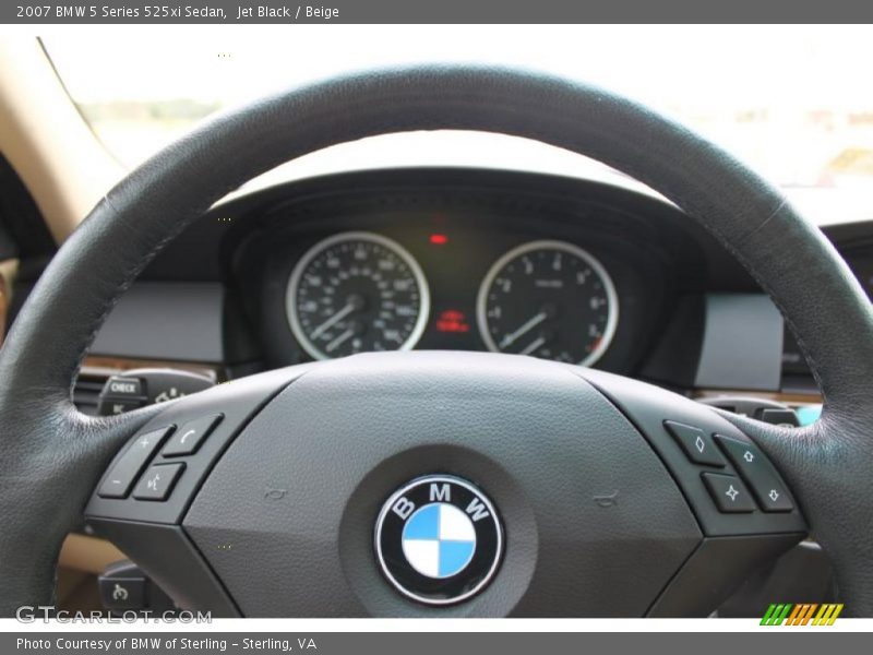 Jet Black / Beige 2007 BMW 5 Series 525xi Sedan