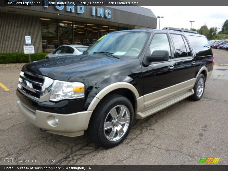 Black / Charcoal Black Leather/Camel 2009 Ford Expedition EL Eddie Bauer 4x4