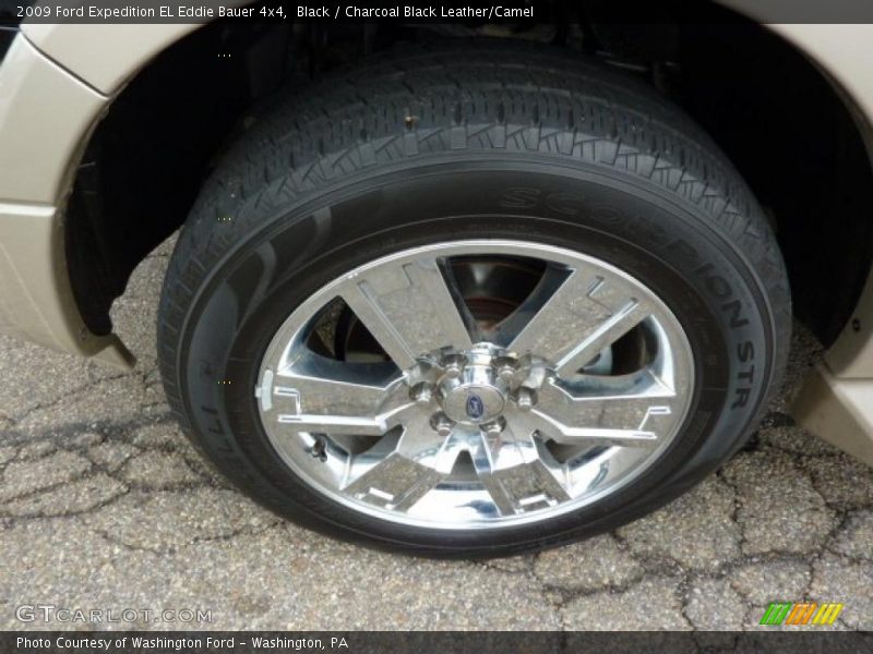Black / Charcoal Black Leather/Camel 2009 Ford Expedition EL Eddie Bauer 4x4