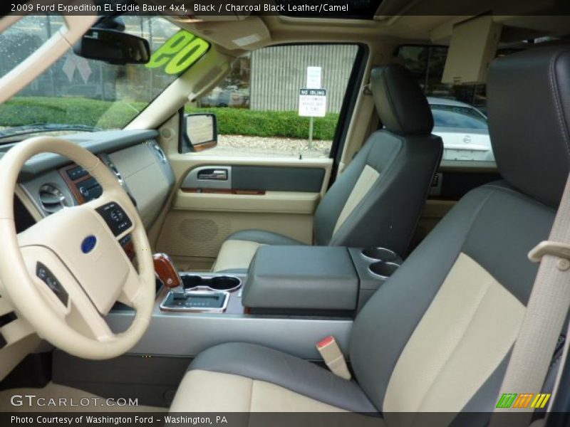 Black / Charcoal Black Leather/Camel 2009 Ford Expedition EL Eddie Bauer 4x4
