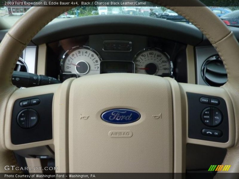 Black / Charcoal Black Leather/Camel 2009 Ford Expedition EL Eddie Bauer 4x4