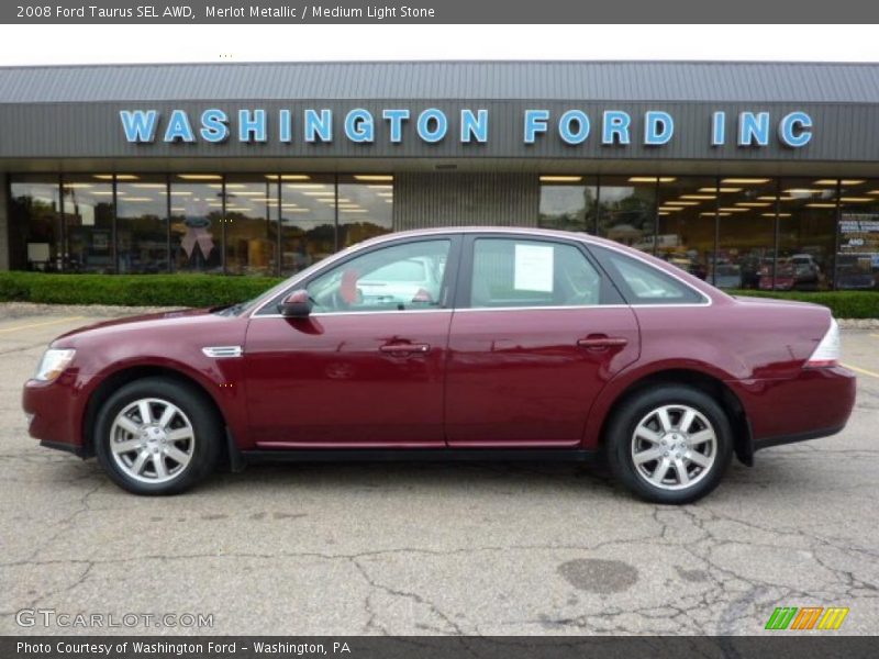 Merlot Metallic / Medium Light Stone 2008 Ford Taurus SEL AWD