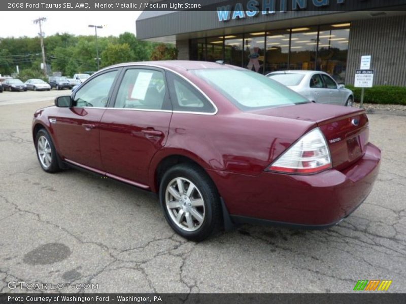 Merlot Metallic / Medium Light Stone 2008 Ford Taurus SEL AWD