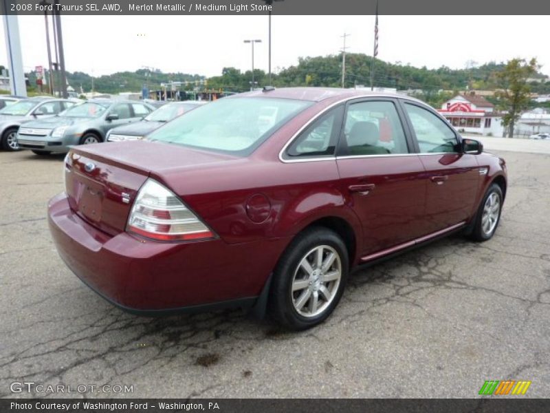 Merlot Metallic / Medium Light Stone 2008 Ford Taurus SEL AWD