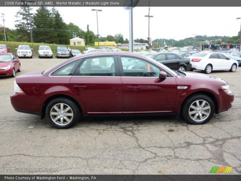 Merlot Metallic / Medium Light Stone 2008 Ford Taurus SEL AWD