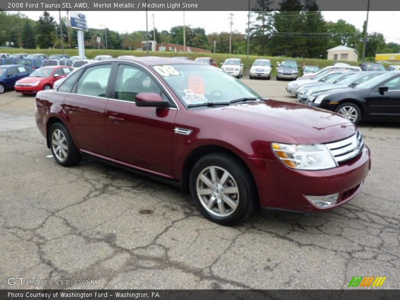 Merlot Metallic / Medium Light Stone 2008 Ford Taurus SEL AWD