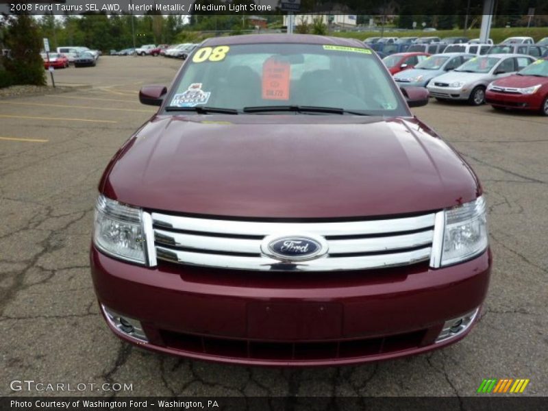 Merlot Metallic / Medium Light Stone 2008 Ford Taurus SEL AWD