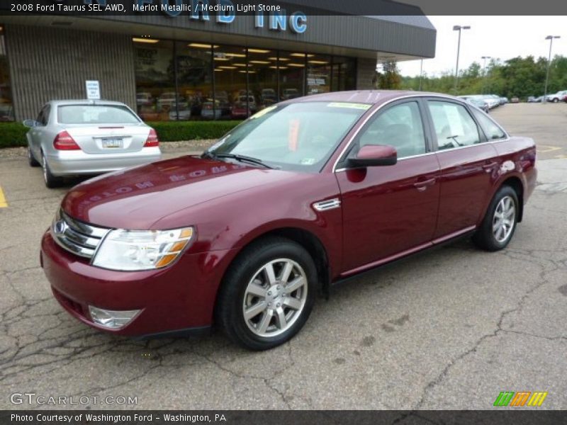 Merlot Metallic / Medium Light Stone 2008 Ford Taurus SEL AWD