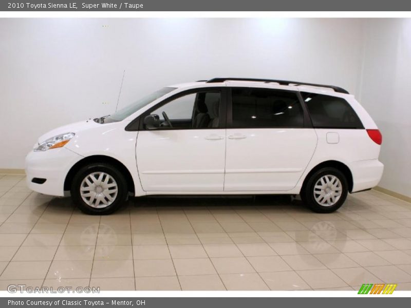 Super White / Taupe 2010 Toyota Sienna LE