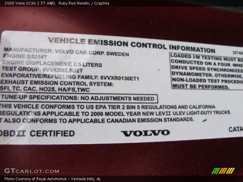 Ruby Red Metallic / Graphite 2006 Volvo XC90 2.5T AWD