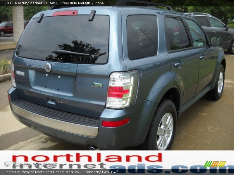 Steel Blue Metallic / Stone 2011 Mercury Mariner V6 AWD