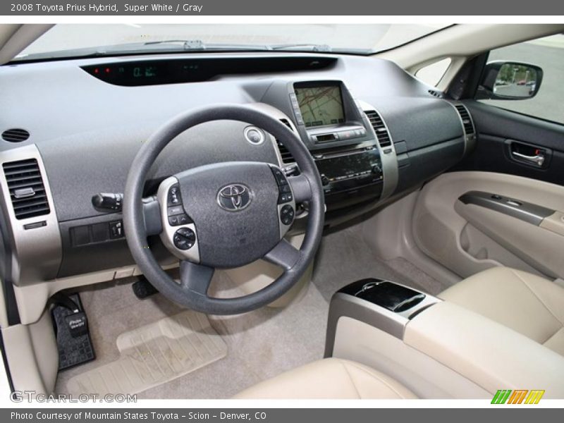Super White / Gray 2008 Toyota Prius Hybrid