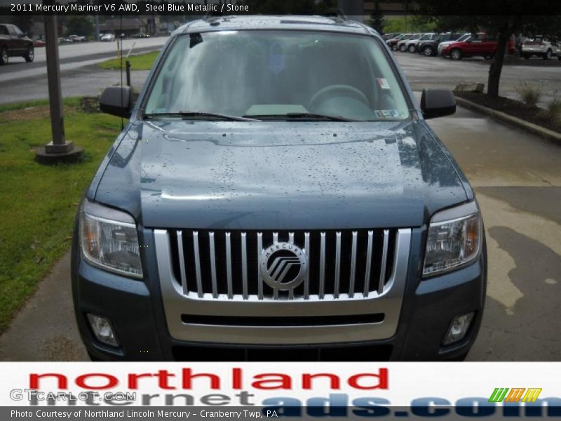 Steel Blue Metallic / Stone 2011 Mercury Mariner V6 AWD