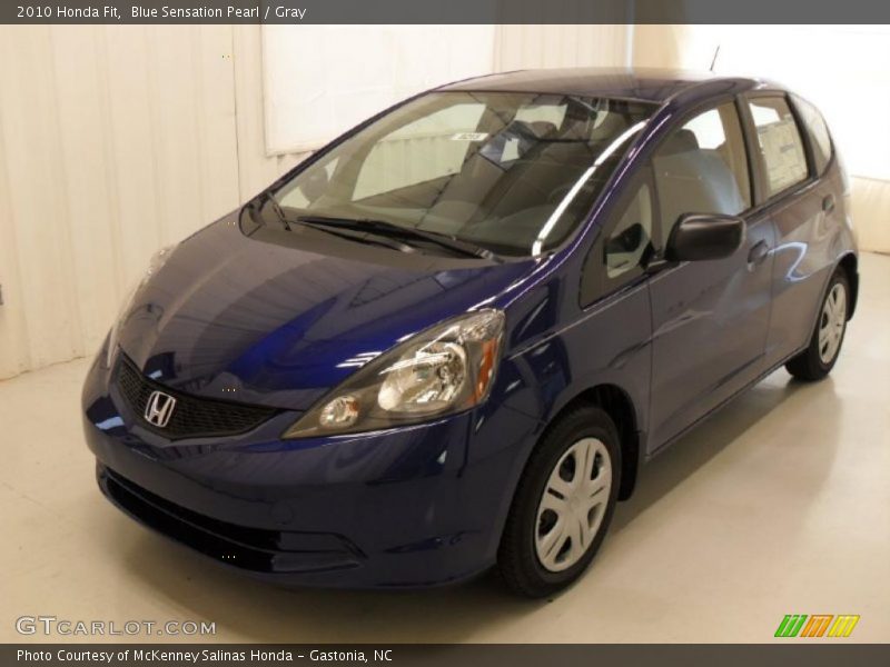 Blue Sensation Pearl / Gray 2010 Honda Fit