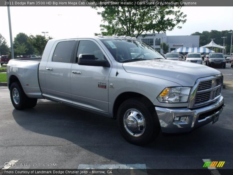 Bright Silver Metallic / Dark Slate Gray/Medium Graystone 2011 Dodge Ram 3500 HD Big Horn Mega Cab Dually