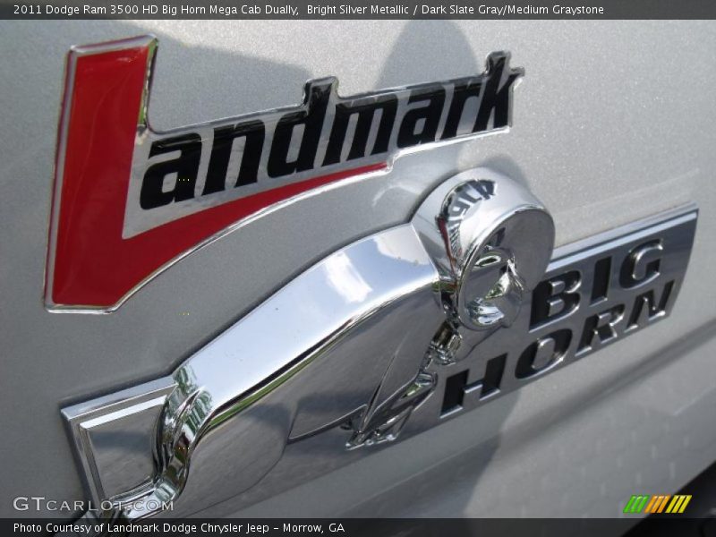Bright Silver Metallic / Dark Slate Gray/Medium Graystone 2011 Dodge Ram 3500 HD Big Horn Mega Cab Dually