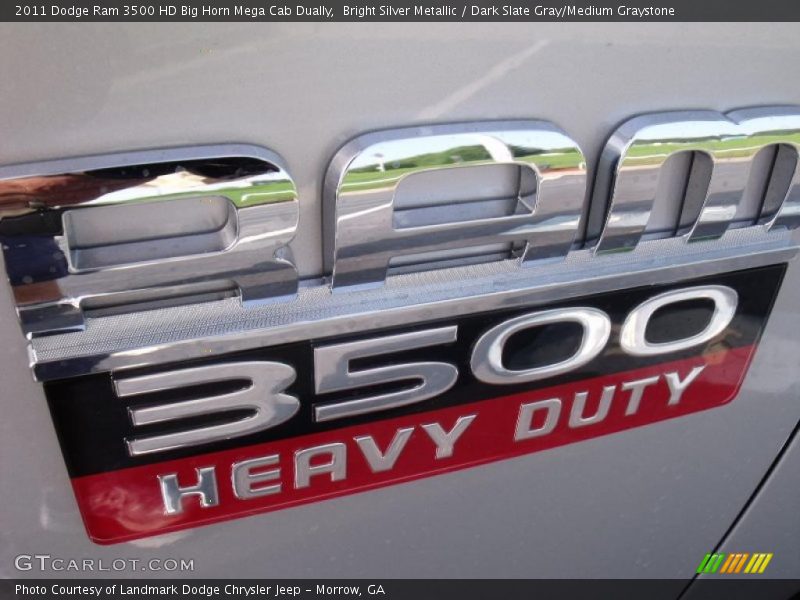 Bright Silver Metallic / Dark Slate Gray/Medium Graystone 2011 Dodge Ram 3500 HD Big Horn Mega Cab Dually