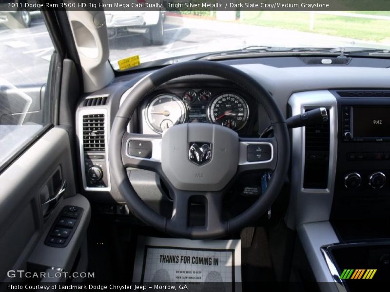 Bright Silver Metallic / Dark Slate Gray/Medium Graystone 2011 Dodge Ram 3500 HD Big Horn Mega Cab Dually