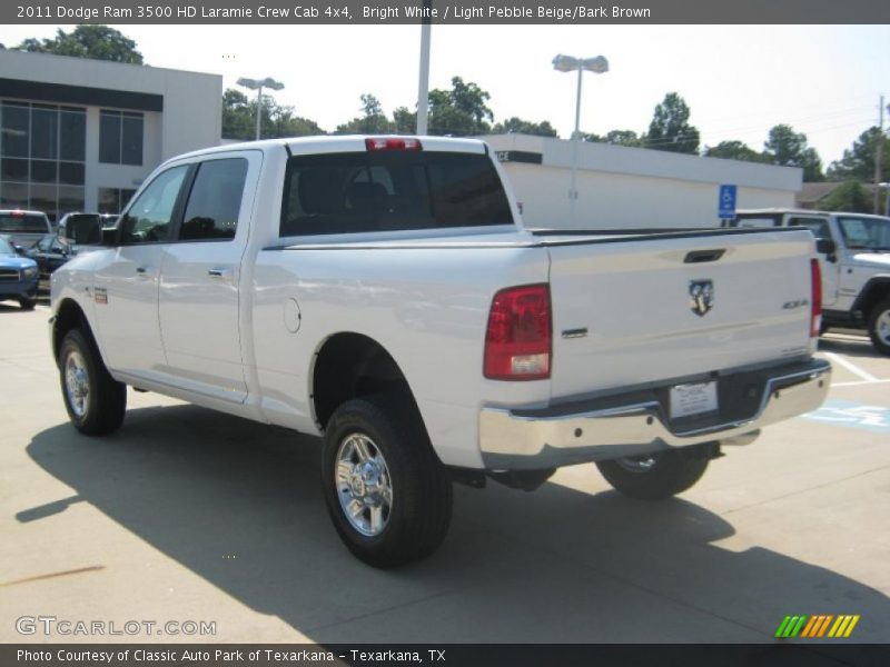 Bright White / Light Pebble Beige/Bark Brown 2011 Dodge Ram 3500 HD Laramie Crew Cab 4x4