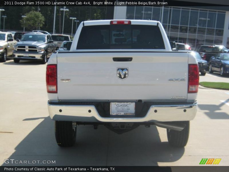 Bright White / Light Pebble Beige/Bark Brown 2011 Dodge Ram 3500 HD Laramie Crew Cab 4x4