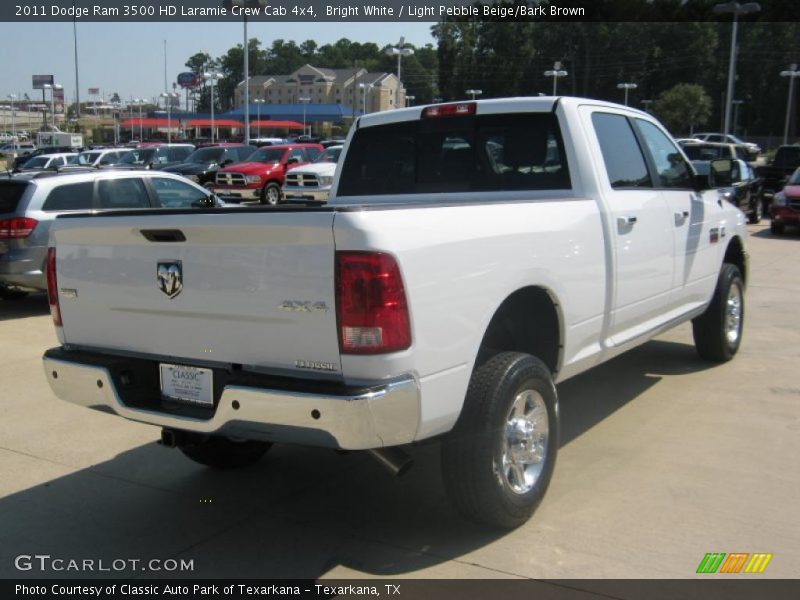 Bright White / Light Pebble Beige/Bark Brown 2011 Dodge Ram 3500 HD Laramie Crew Cab 4x4