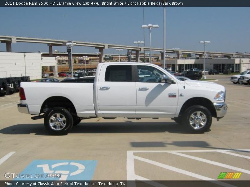 Bright White / Light Pebble Beige/Bark Brown 2011 Dodge Ram 3500 HD Laramie Crew Cab 4x4