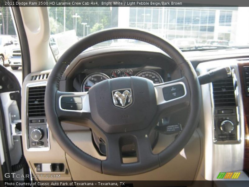Bright White / Light Pebble Beige/Bark Brown 2011 Dodge Ram 3500 HD Laramie Crew Cab 4x4