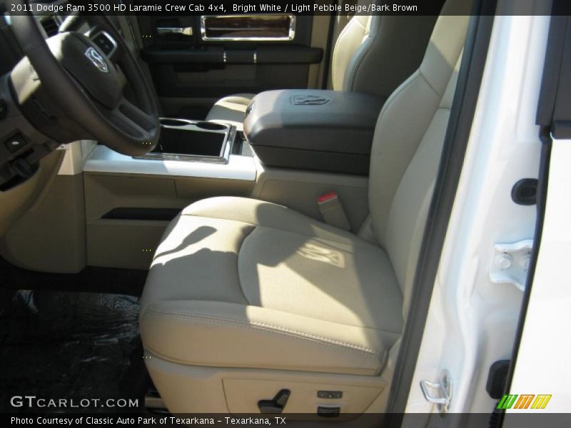 Bright White / Light Pebble Beige/Bark Brown 2011 Dodge Ram 3500 HD Laramie Crew Cab 4x4