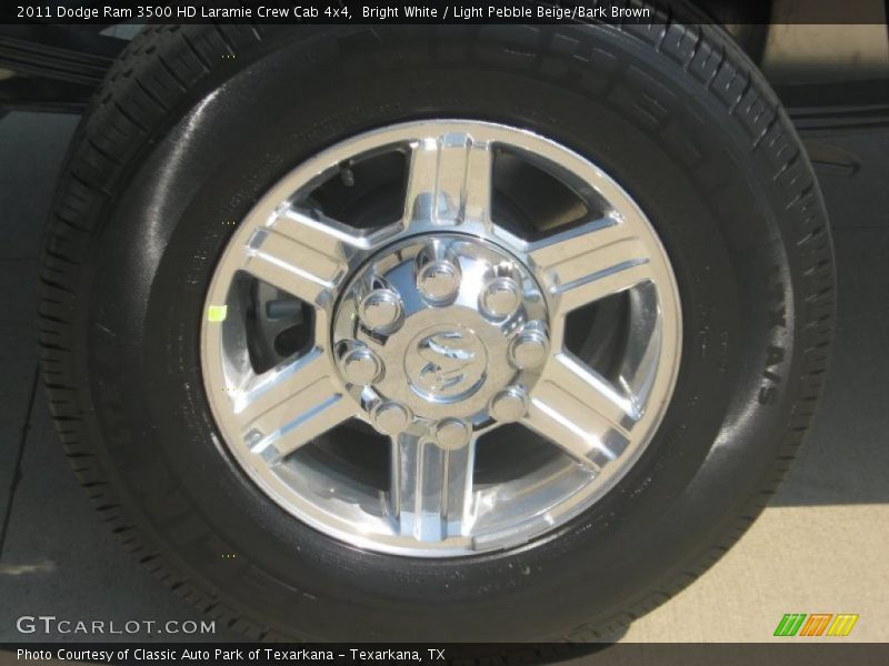 Bright White / Light Pebble Beige/Bark Brown 2011 Dodge Ram 3500 HD Laramie Crew Cab 4x4