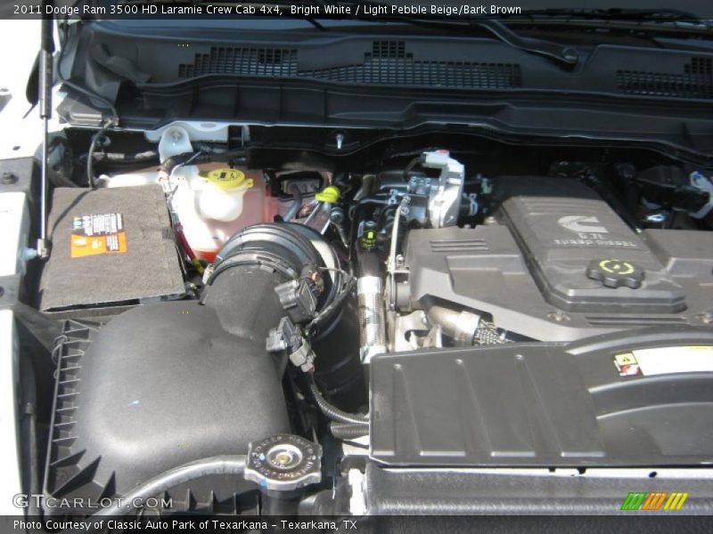 Bright White / Light Pebble Beige/Bark Brown 2011 Dodge Ram 3500 HD Laramie Crew Cab 4x4