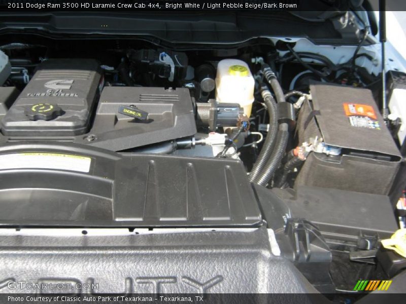 Bright White / Light Pebble Beige/Bark Brown 2011 Dodge Ram 3500 HD Laramie Crew Cab 4x4