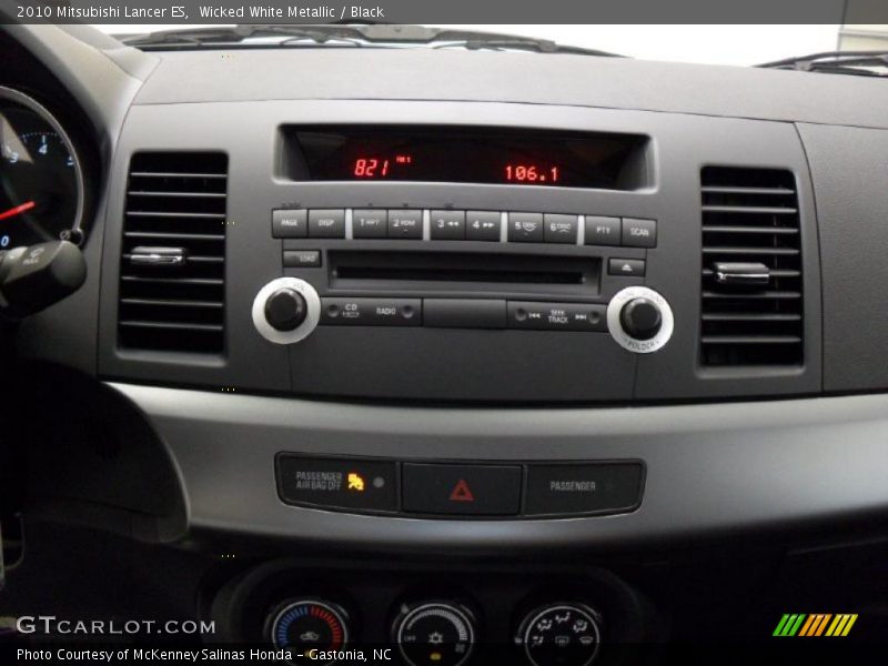 Wicked White Metallic / Black 2010 Mitsubishi Lancer ES