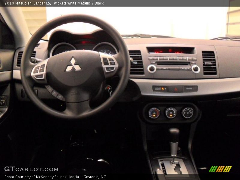 Wicked White Metallic / Black 2010 Mitsubishi Lancer ES