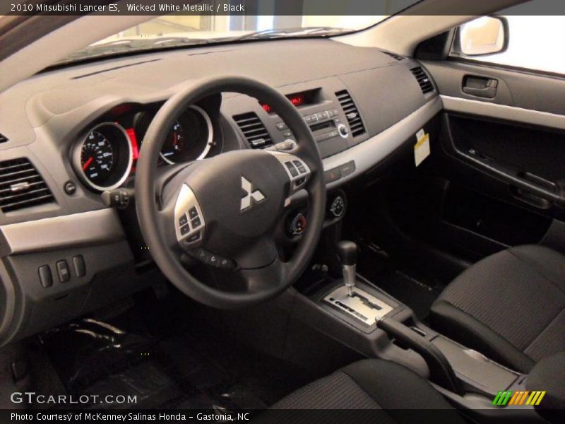 Wicked White Metallic / Black 2010 Mitsubishi Lancer ES