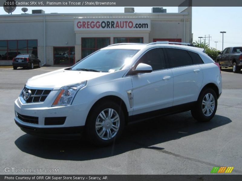 Platinum Ice Tricoat / Shale/Brownstone 2010 Cadillac SRX V6