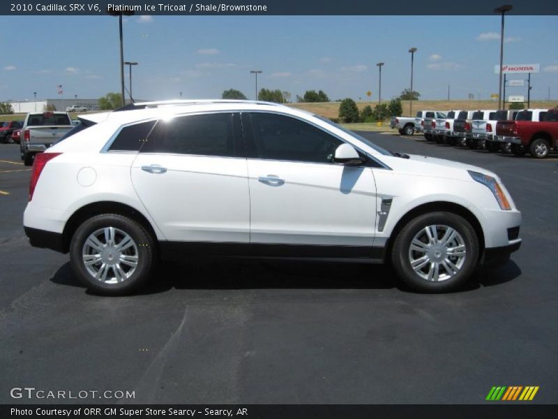 Platinum Ice Tricoat / Shale/Brownstone 2010 Cadillac SRX V6