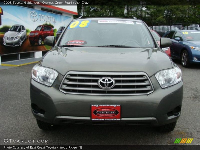 Cypress Green Pearl / Ash Gray 2008 Toyota Highlander