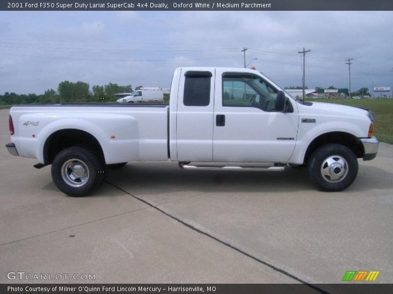 Oxford White / Medium Parchment 2001 Ford F350 Super Duty Lariat SuperCab 4x4 Dually