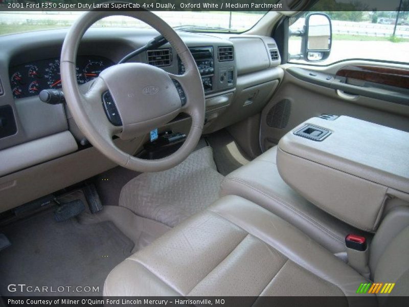 Oxford White / Medium Parchment 2001 Ford F350 Super Duty Lariat SuperCab 4x4 Dually