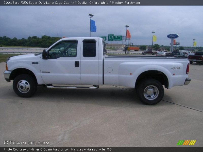 Oxford White / Medium Parchment 2001 Ford F350 Super Duty Lariat SuperCab 4x4 Dually
