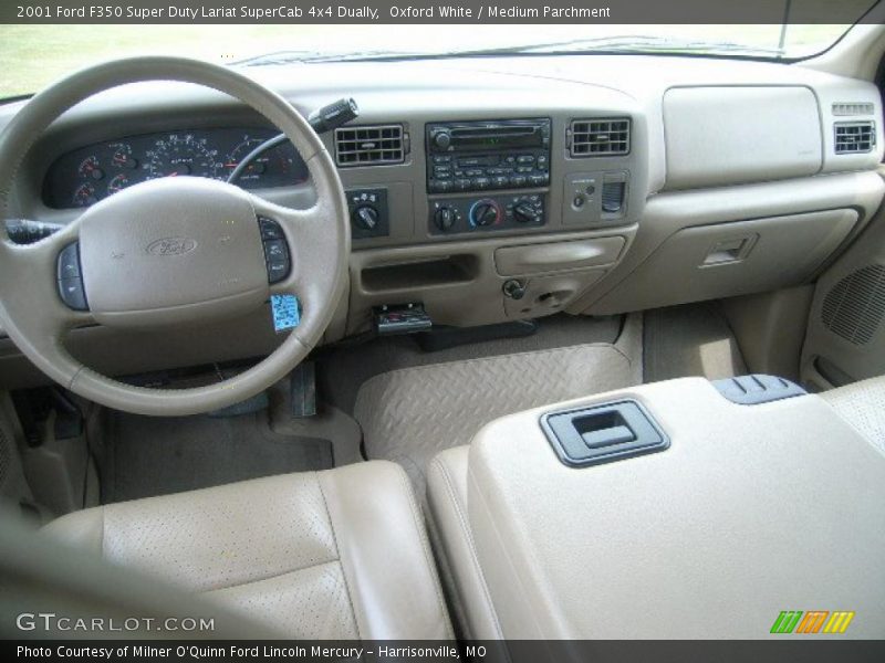 Oxford White / Medium Parchment 2001 Ford F350 Super Duty Lariat SuperCab 4x4 Dually