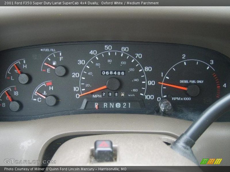Oxford White / Medium Parchment 2001 Ford F350 Super Duty Lariat SuperCab 4x4 Dually