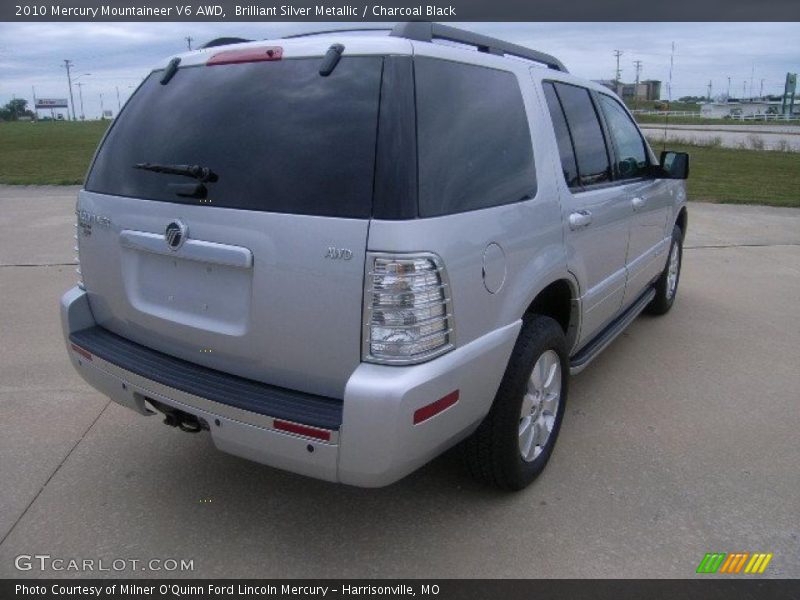 Brilliant Silver Metallic / Charcoal Black 2010 Mercury Mountaineer V6 AWD