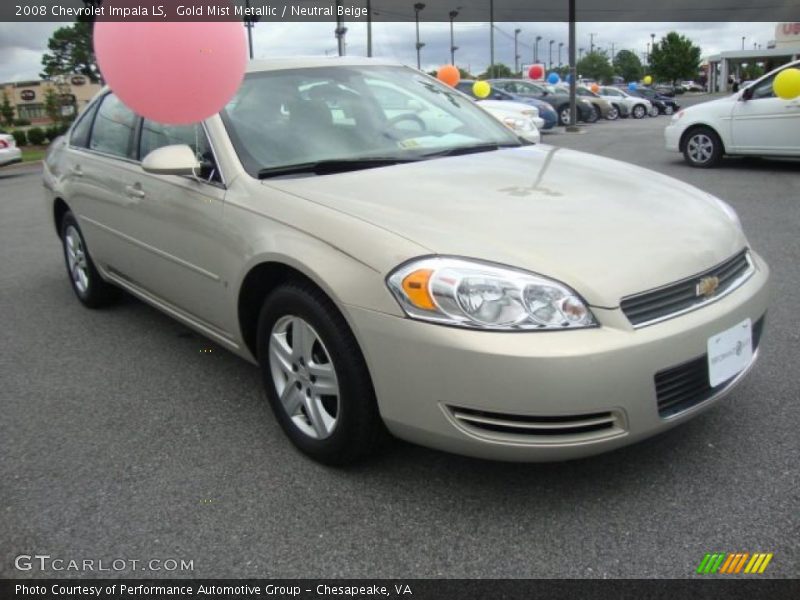 Gold Mist Metallic / Neutral Beige 2008 Chevrolet Impala LS