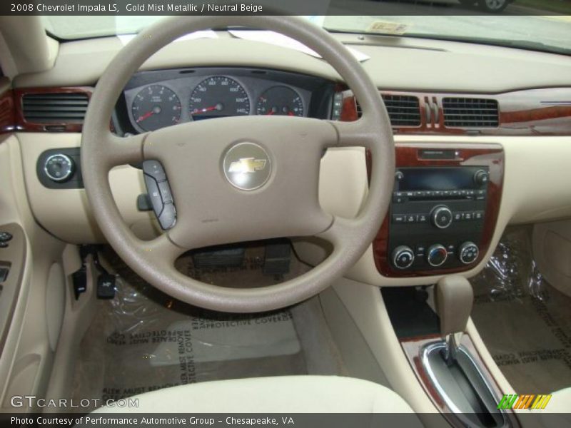 Gold Mist Metallic / Neutral Beige 2008 Chevrolet Impala LS
